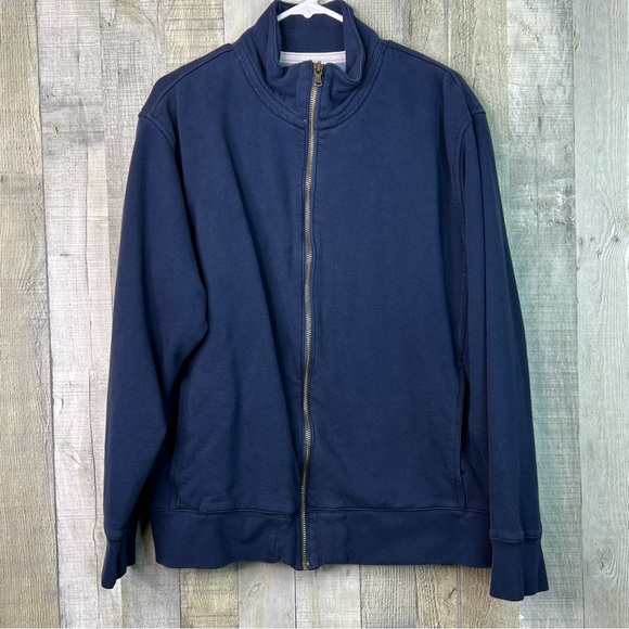 Old Navy XL Navy Blue Zippered Front Jacket W/Pockets Sweat Style Material - Picture 1 of 7